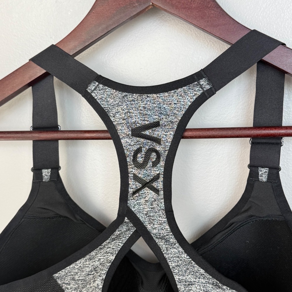 Victoria's Secret VSX Sport Bra 32D Grey Heather Racerback High Impact Workout - Picture 11 of 15